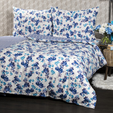 Lenjerie pat 1 pers. Flower, bumbac,  140 x 200 cm, 70 x 90 cm
