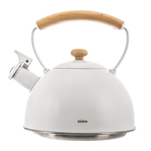 Orion Edelstahl-Teekanne mit Pfeife WHITELINE,  2,9 l