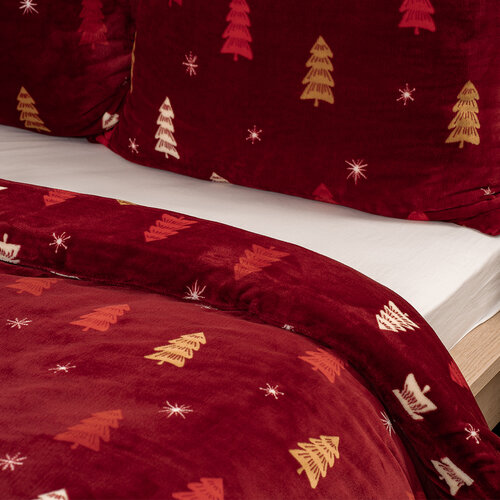 Lenjerie de pat din microflanel 4Home Crimson Woods, 140 x 220 cm, 70 x 90 cm