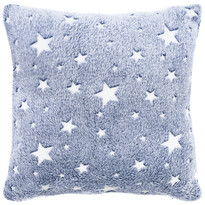 4Home Poszewka na poduszkę Stars świecąca niebieski, 40 x 40 cm