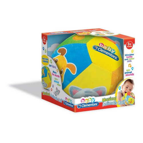 Clementoni Hudobná loptička so zvieratkami,  pr. 16 cm