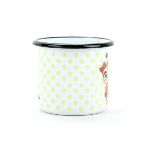 Cană emailată Belis Bufniță cu buburuză, 7 cm,0,25 l