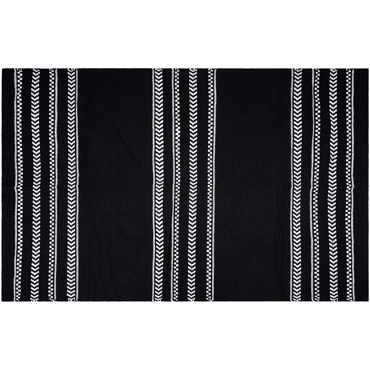 Koberec čiernobiely bavlnený, 60 x 90 cm