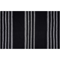 Teppich aus schwarzer und weißer Baumwolle, 60 x 90 cm