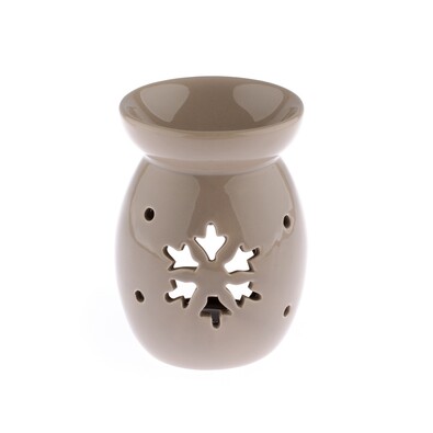Ceramiczny kominek aromatyczny Płatek śniegu, brązowy