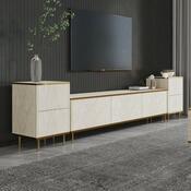 Măsuță TV cu sertare Imej Travertine and Gold