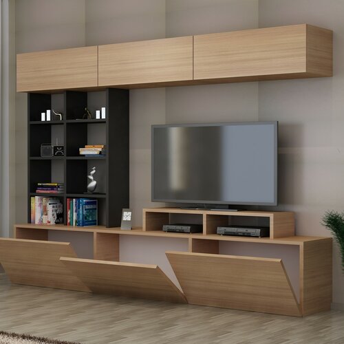 Teak and Black TV-fal