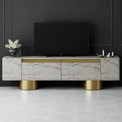 Stolik pod telewizor Bohem Travertine and Gold