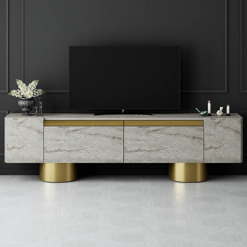 Măsuță TV Bohem Travertine and Gold