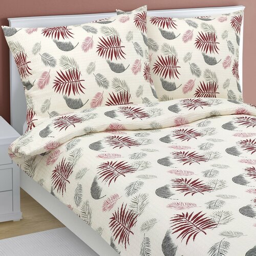 Bellatex Krepp-Bettwäsche Feder creme, 140 x 220 cm, 70 x 90 cm