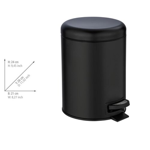 Wenko Pedálový odpadkový kôš Leman 5 l, čierna