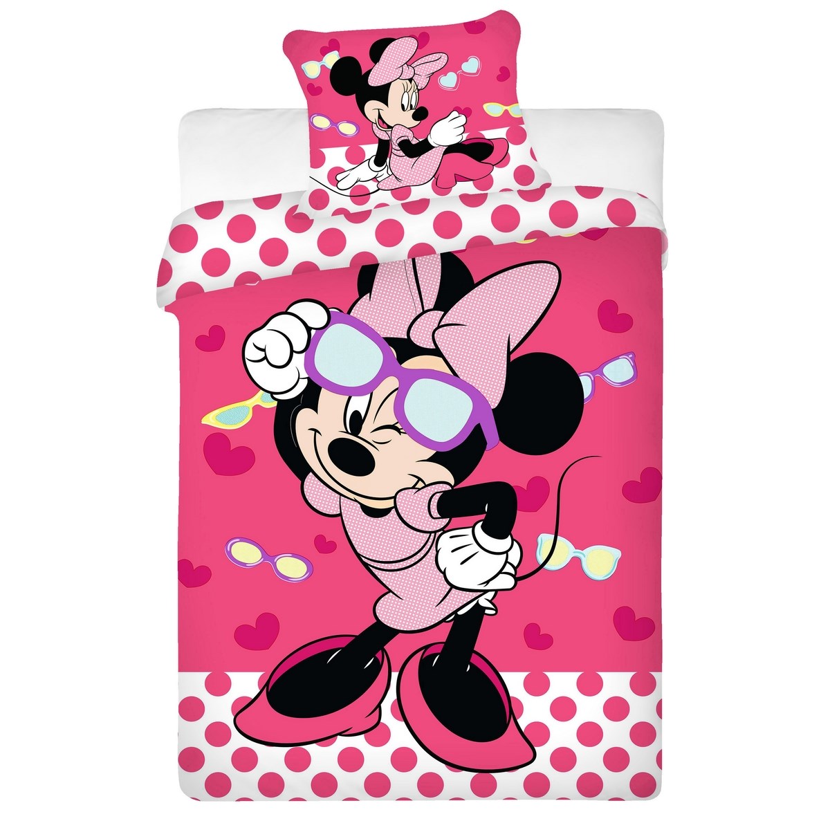 Jerry Fabrics Povlečení Minnie glasses bavlna 140/200, 70/90 cm