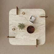 Măsuță de cafea Asha Medium – Travertine, Walnut