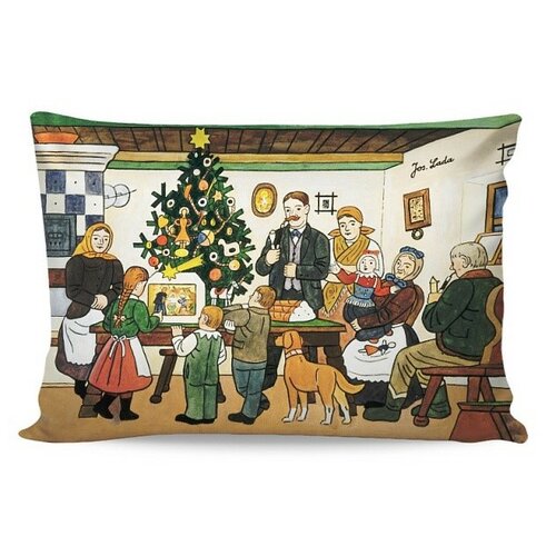 Matějovský Obliečka na vankúšik Deluxe Josef Lada U vianočného stromčeka, 33 x 50 cm