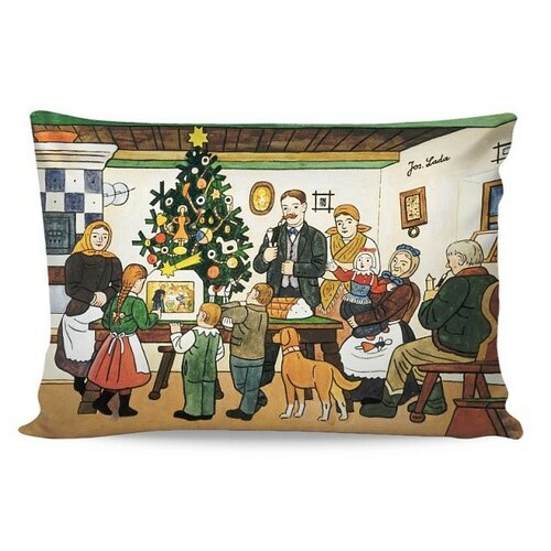 Matějovský Poszewka na poduszkę Deluxe Josef Lada Przy choince świątecznej, 33 x 50 cm
