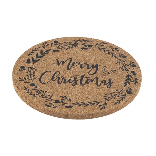 Altom Podstavek za skodelico iz plute Christmasdesign premer 10 cm, set 4 kosov