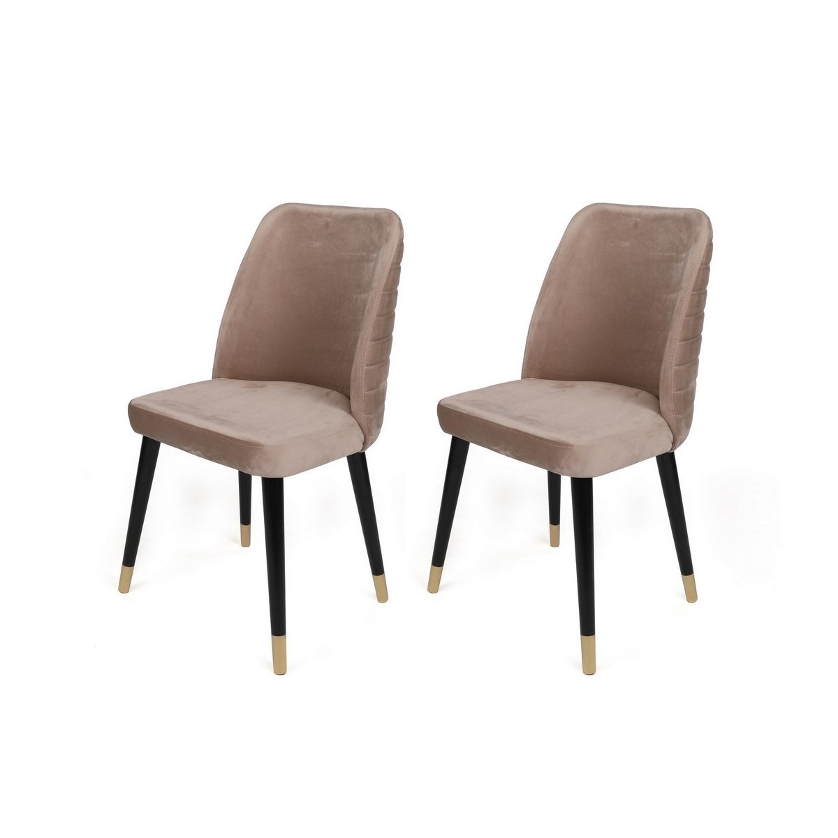 Sada jídelních židlí Hugo Beige and Black, 2 ks
