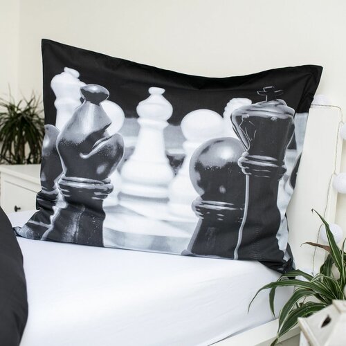 Lenjerie de pat din bumbac Jerry Fabrics Șah, 140 x 200 cm, 70 x 90 cm