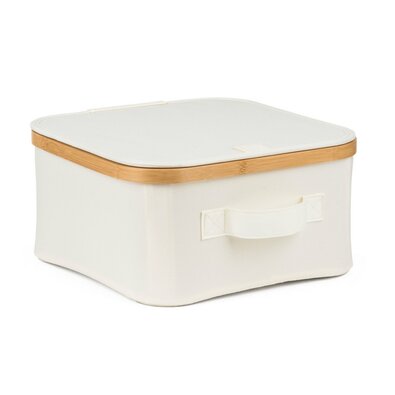 Úložný box G21 30 x 30 x 15 cm, bambusový s vekom, béžový