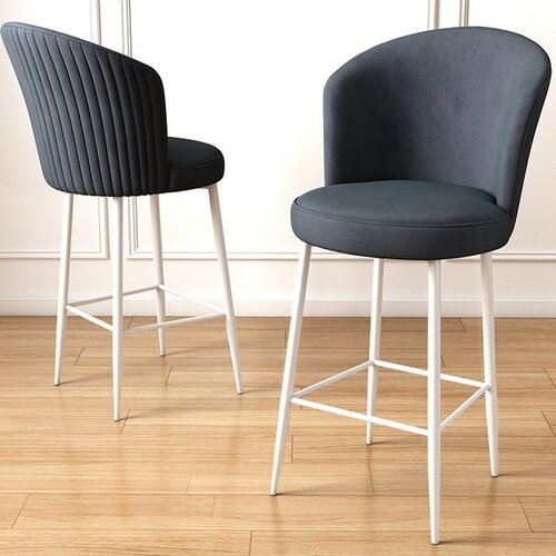 Barstuhl-Set Fora Anthracite and White, 4 Stück