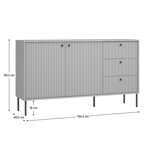 Comoda ARIS 2D3S, gri