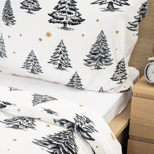 4Home Bettwäsche Mikroflanell Frosted Trees, 140 x 220 cm, 70 x 90 cm
