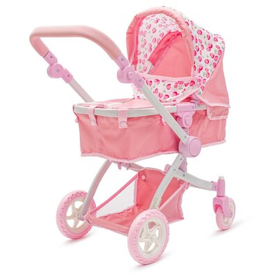 Baby Mix Kočárek pro panenky 2v1 Sophie růžová, 63,5 x 37 x 63,5 cm