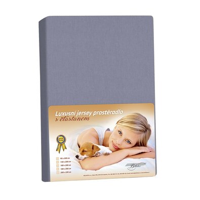 Bellatex Jersey prestieradlo s elastanom tmavosivá, 160 x 200 cm
