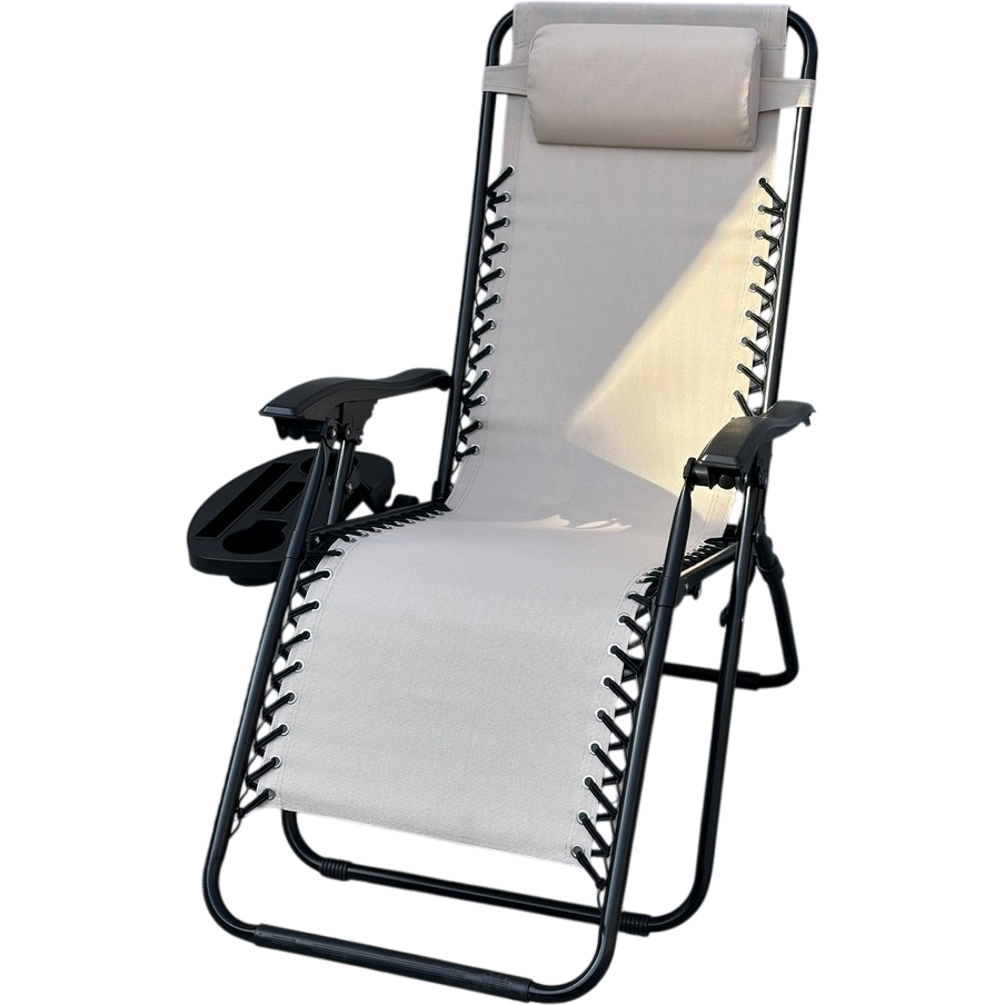 Relaksacyjne krzesło ogrodowe z podnóżkiem Regina, beżowy