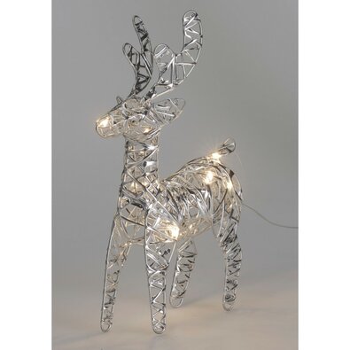 Різдвяний світний олень Silver, 21 x 14 см, 30 мікро-LED, працює на батарейках
