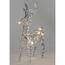 Srebrni božični osvetljeni jelen, 21 x 14 cm, 30mikro LED-diod, deluje na baterije