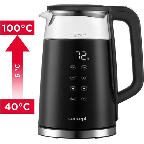 Fierbător Concept RK4100 cu control al temperaturii 1,7 l