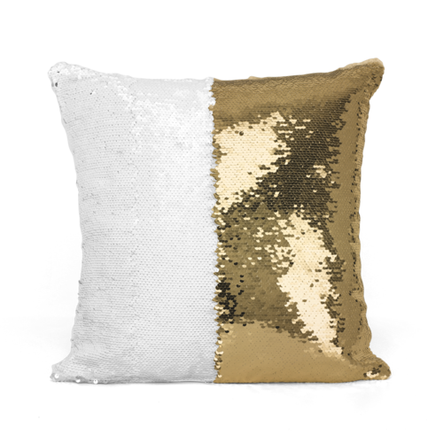 Domarex Poszewka na poduszkę z cekinami Flippy złoty, 40 x 40 cm