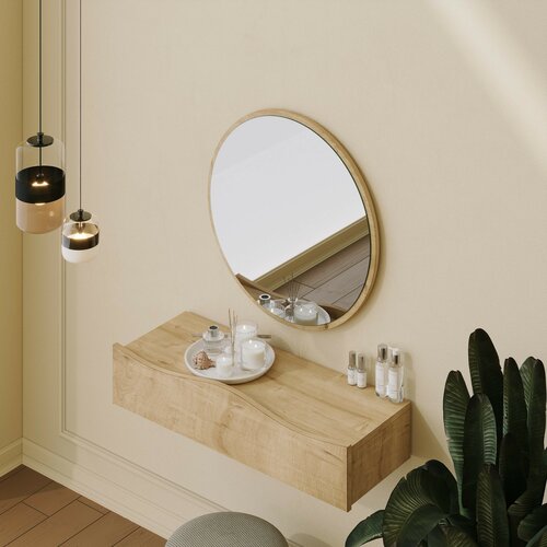 Wandregal mit Spiegel Princesse Oak