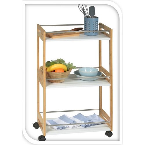 Küchenwagen zum Servieren und Aufbewahren Bamboo, 51 x 80 x 30 cm