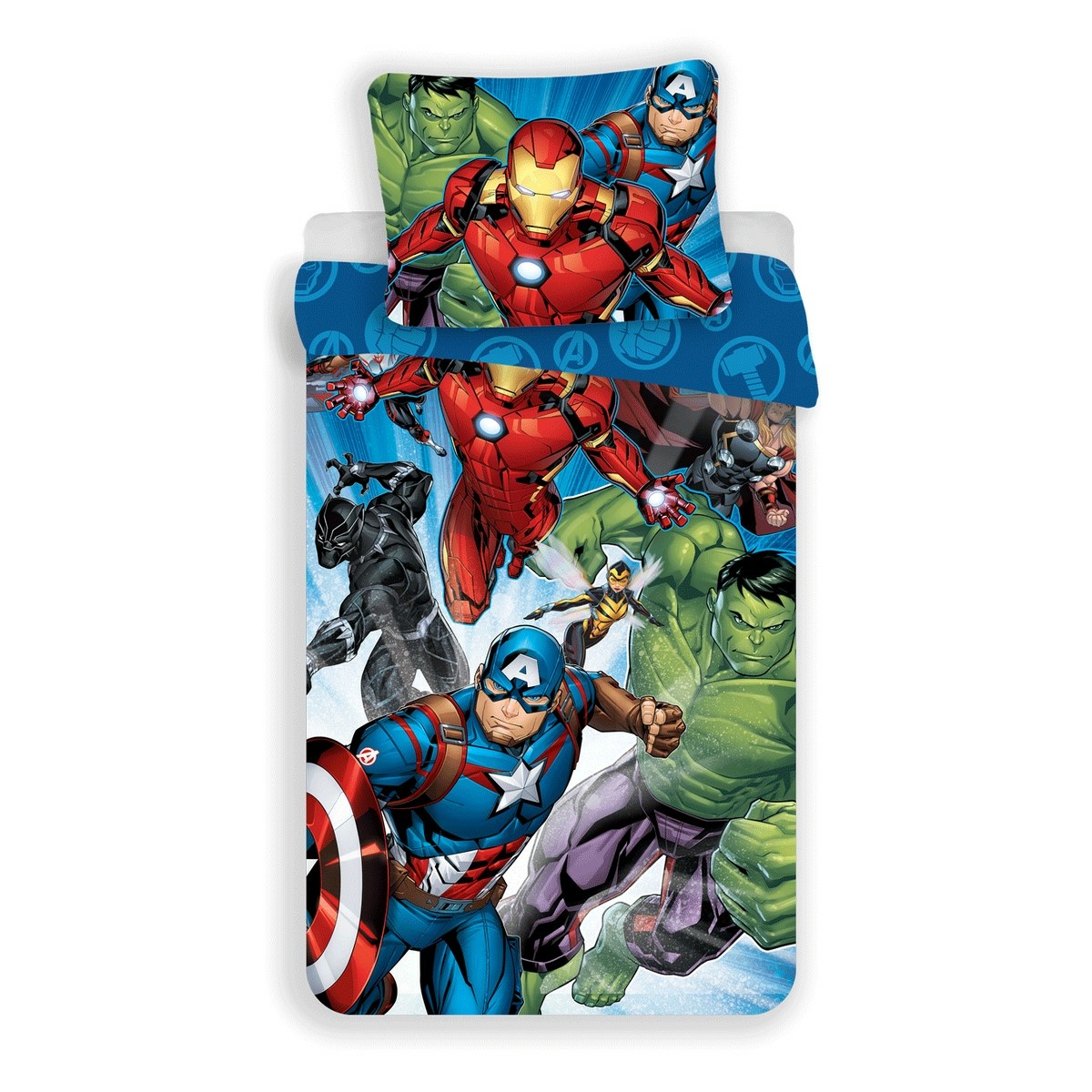 Obrázok Jerry Fabrics Bavlnené obliečky Avengers Brands 02, 140 x 200 cm, 70 x 90 cm