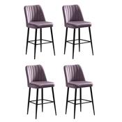 Barstuhl-Set Vento Lilac and Black, 4 Stück