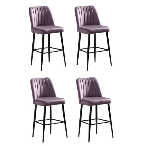 Barstuhl-Set Vento Lilac and Black, 4 Stück