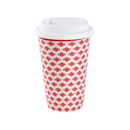 Paolo Roncci Keramický hrnček so silikónovým  viečkom Paolo 390 ml, biela