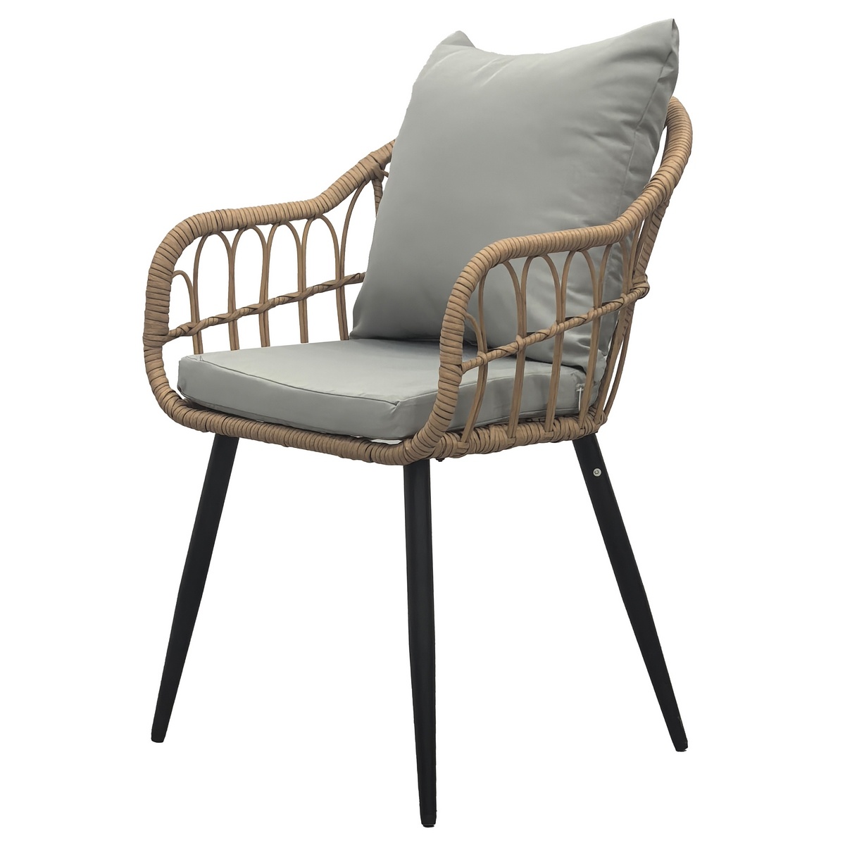 Krzesło ogrodowe Autronic, metal, polirattan,naturalny , AZ-F1406 NAT