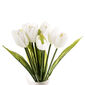 Umelá kvetina tulipán 9 ks, biela