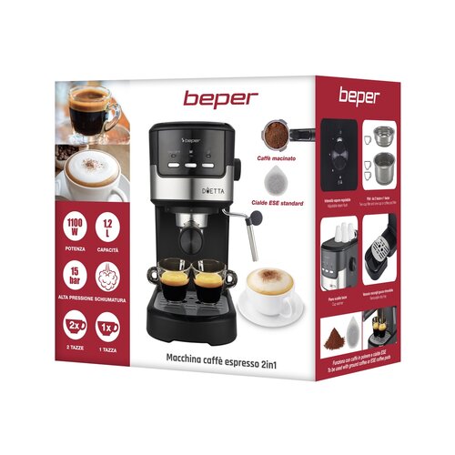 Beper P101CAF100 cafetieră espresso 2 în 1
