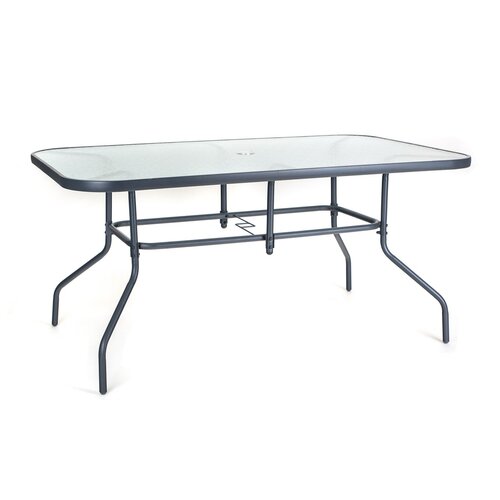 Happy Green Stół ogrodowy ze szklanym blatem Verre, 150 x 90 x 72 cm