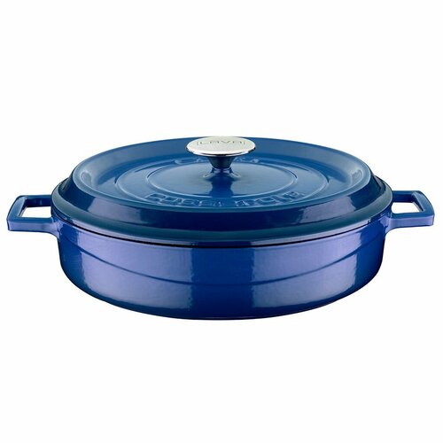 LAVA Metal Gusseisen-Topf, Durchmesser 28 cm, blau, 3,5 l