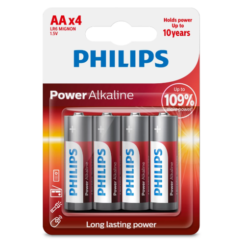 Produktové foto Philips Baterie AA 1,5 V Power Alkaline, 4 ks