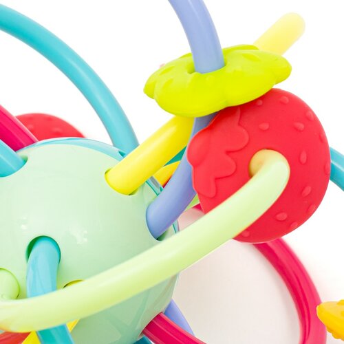 Baby Mix Silikonovo-plastové kousátko schrastítkem, 12 cm