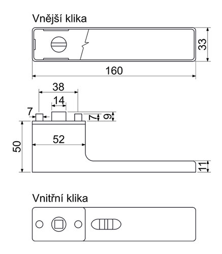 Richter Klika bez rozety RK.S2.LIBERA.CE