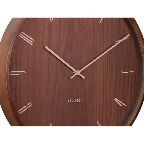 Karlsson 5994DW designové nástěnné hodiny hnědá, pr. 40 cm