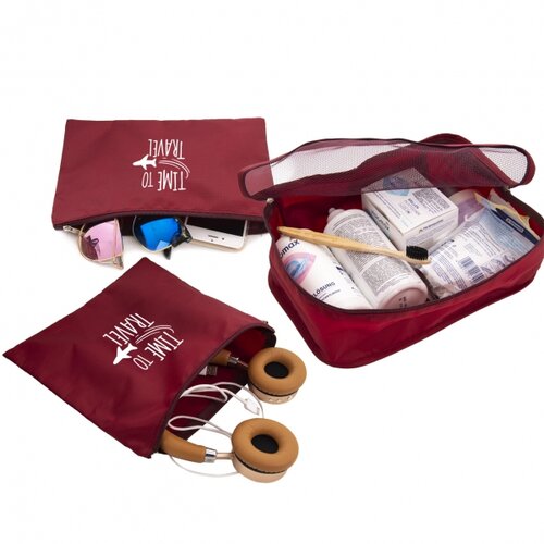 Orion Набір дорожніх органайзерів для валізи 6 шт., червоний