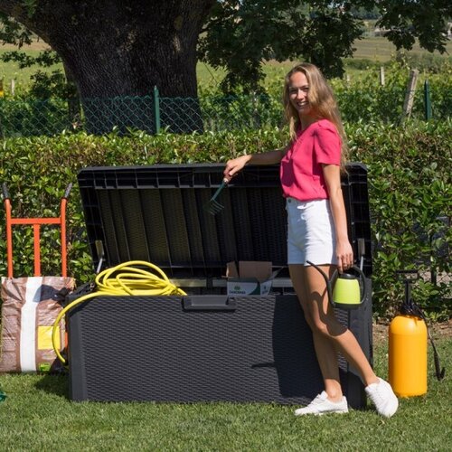 Garten-Aufbewahrungsbox Santorini Plus, Grau, 560 l